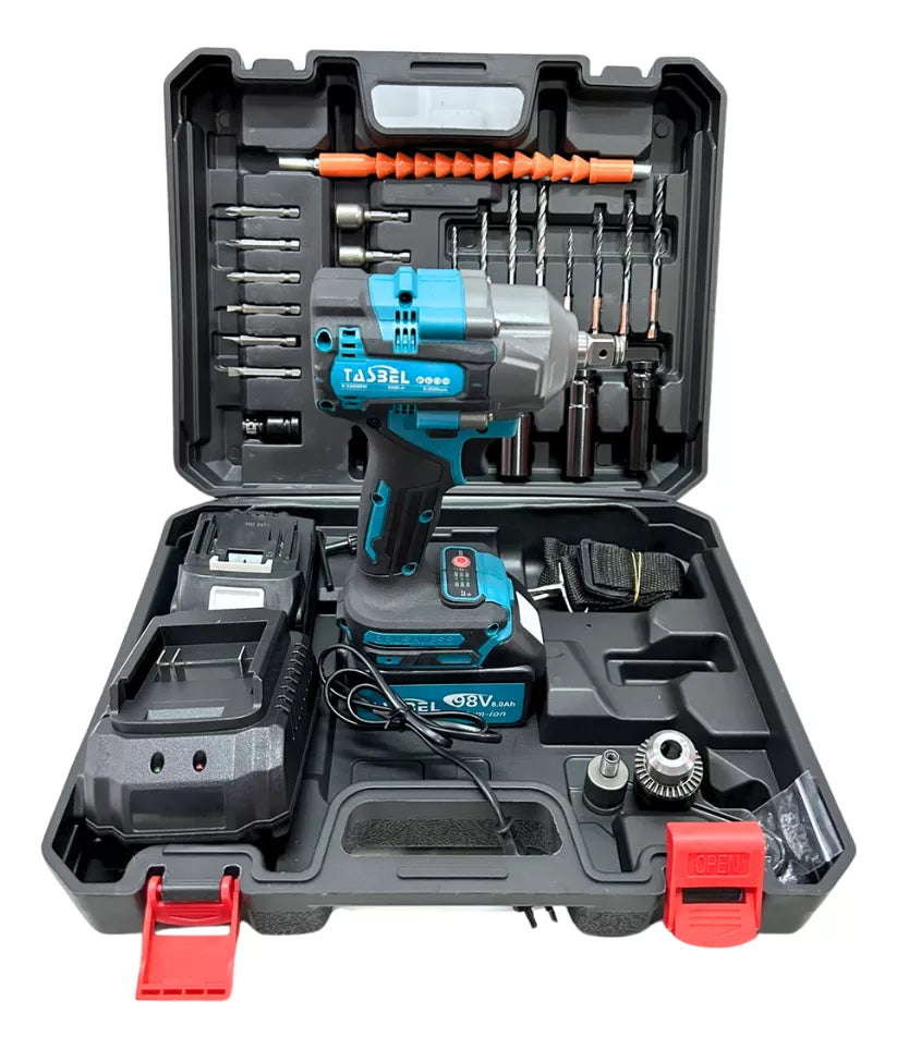 🔧 Taladro de Impacto 98V con 2 Baterías y Maleta – Potencia y Precisión en tus Manos 🔥